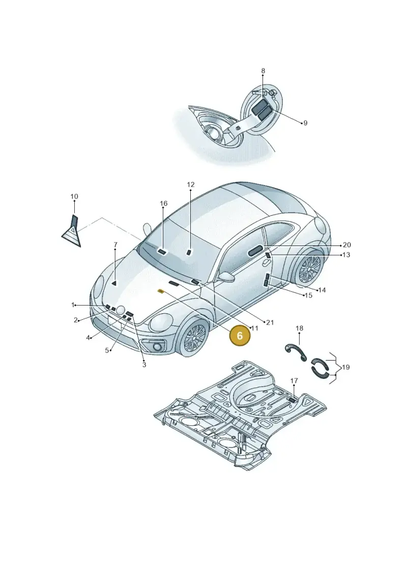 1K0010358C — Volkswagen Beetle (2016-2019) diagram 801010000, position 6