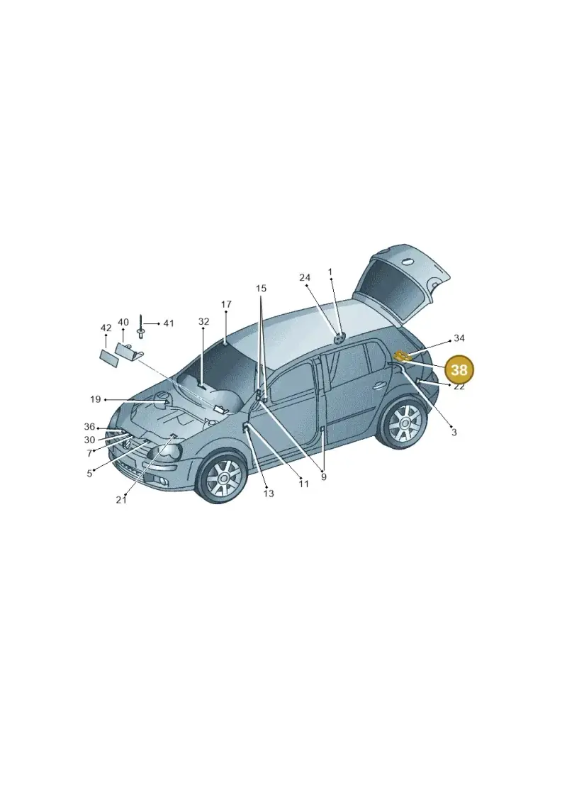 1K0010358R — Volkswagen Golf (2011-2013) diagram 420010000, position 38