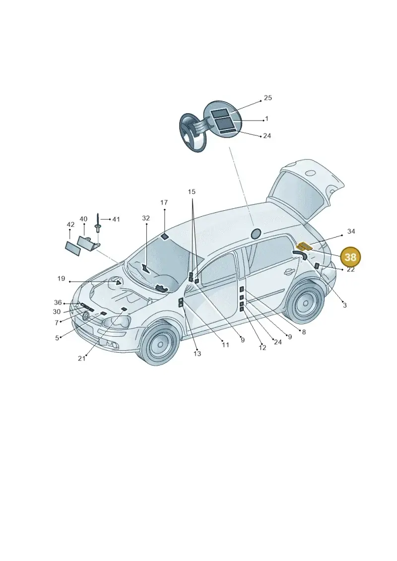 1K0010358R — Volkswagen Golf 2.0 (2008-2011) diagram 649010000, position 38