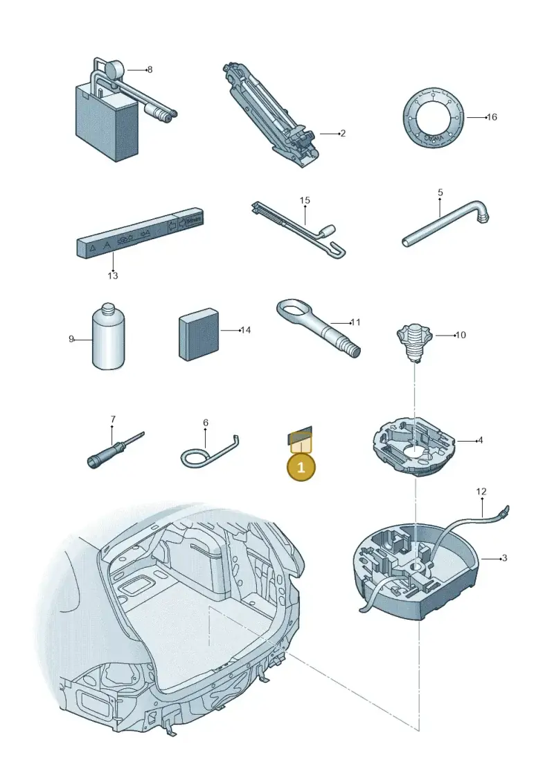 1K0010358R — Volkswagen Golf estate (2009-2013) diagram 684012000, position 1