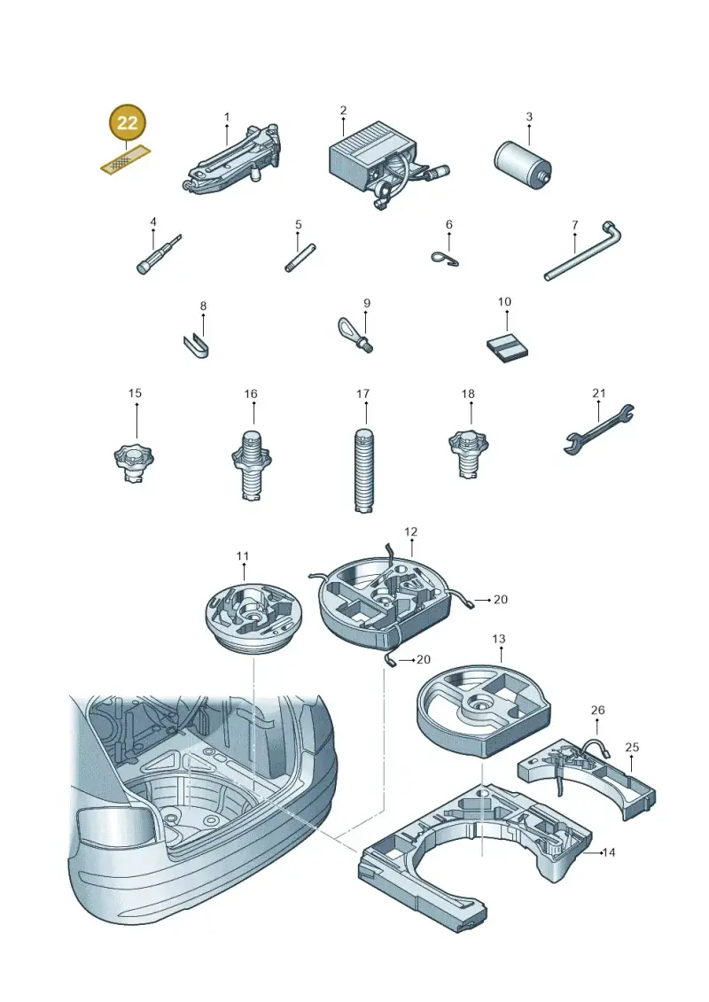 1K0010358R — Volkswagen Golf Cabriolet (2011-2016) diagram 420012000, position 22