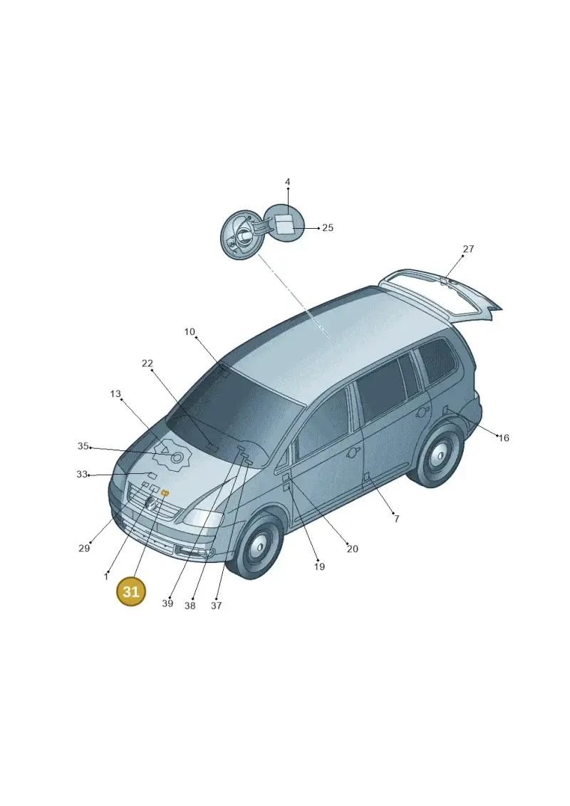 1K0010375P — Volkswagen Touran 2.0 (2010-2015) diagram 409010000, position 31