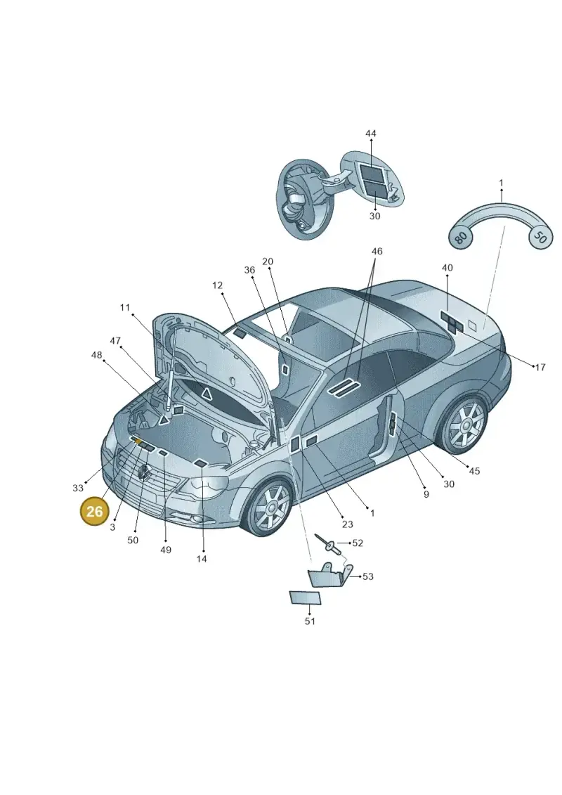 1K0010375R — Volkswagen Eos BlueMotion (2010-2015) diagram 482010000, position 26