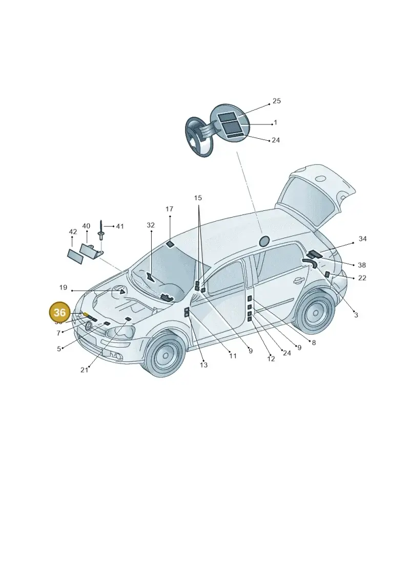 1K0010375R — Volkswagen Golf 2.0 (2008-2011) diagram 649010000, position 36