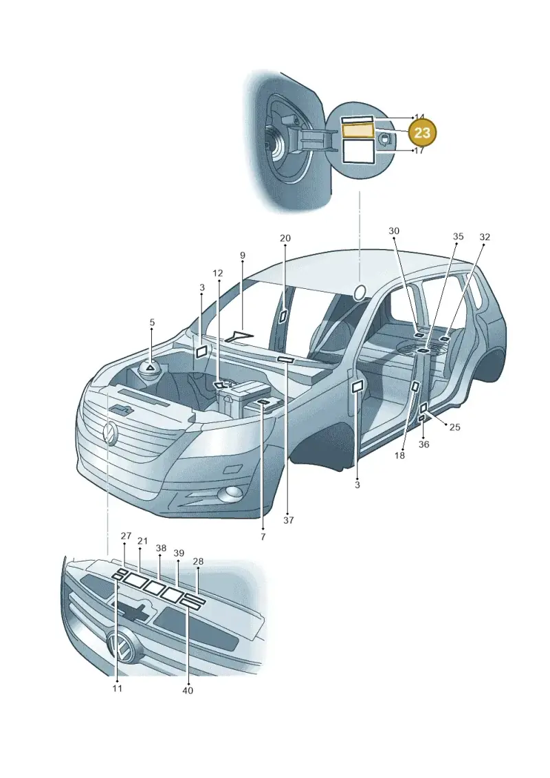 1K0010455F — Volkswagen Tiguan (2011-2018) diagram 634010000, position 23