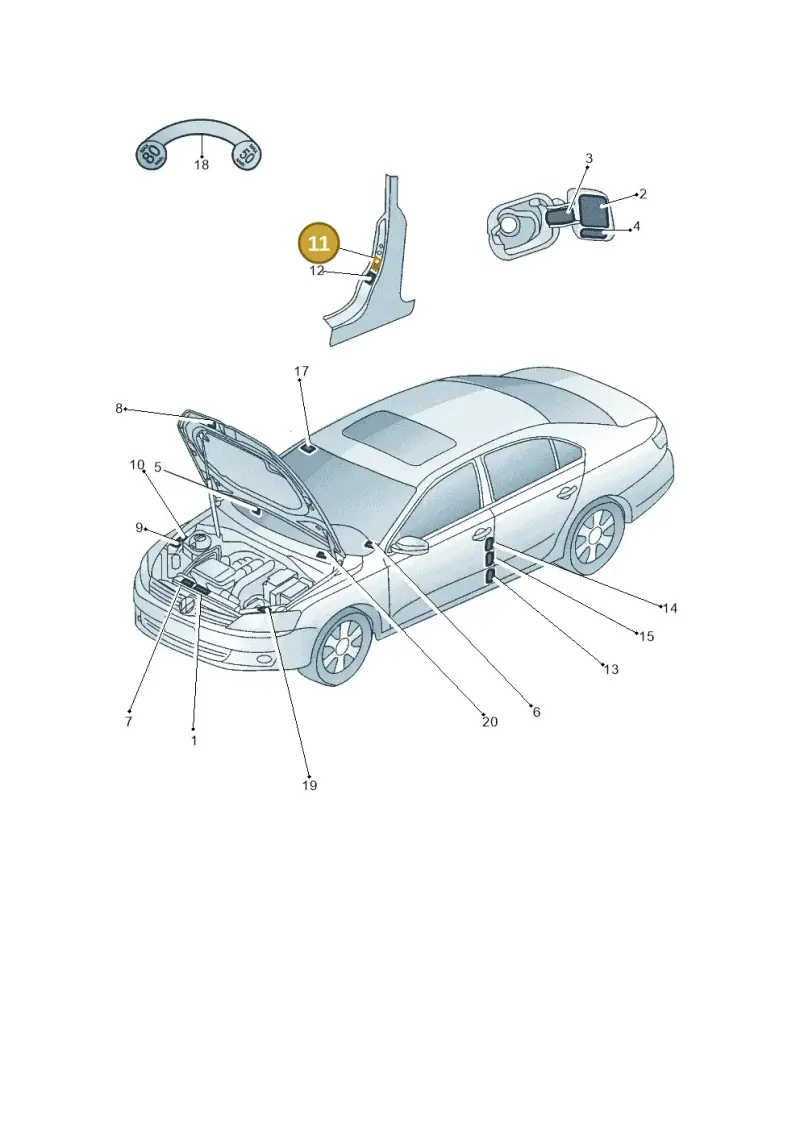 1K0010467T — Volkswagen Jetta (2014-2017) diagram 789010000, position 11