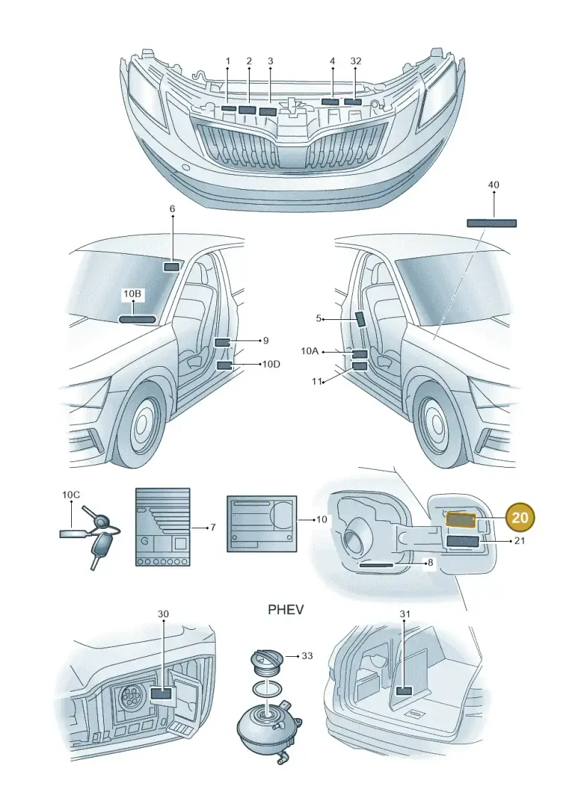 1K0010497C — Skoda Superb Combi (2015-2024) diagram 851010010, position 20
