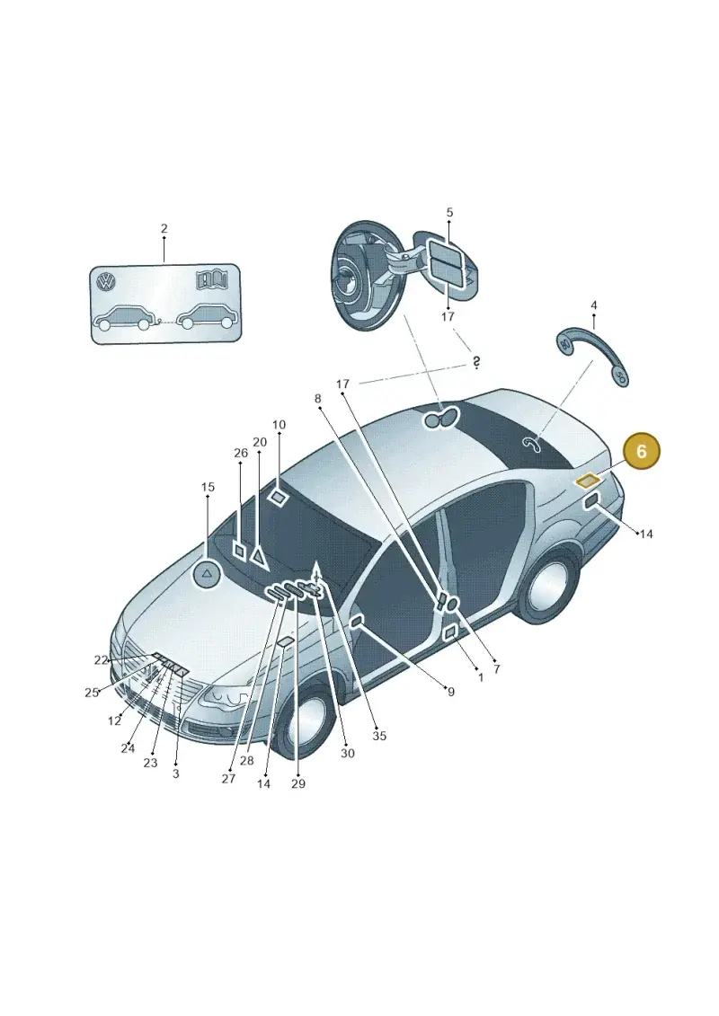 1K0010617A — Volkswagen Passat CC (2011-2016) diagram 656010000, position 6