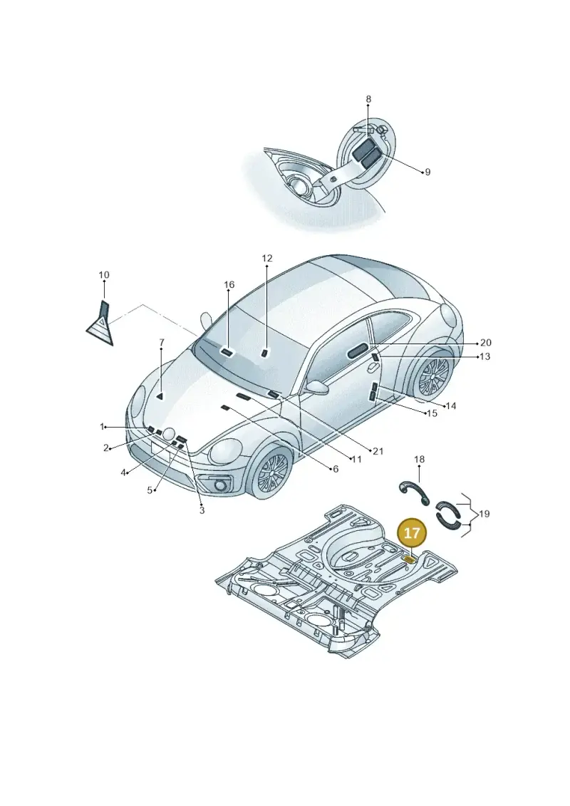 1K0010617A — Volkswagen Beetle (2016-2019) diagram 801010000, position 17