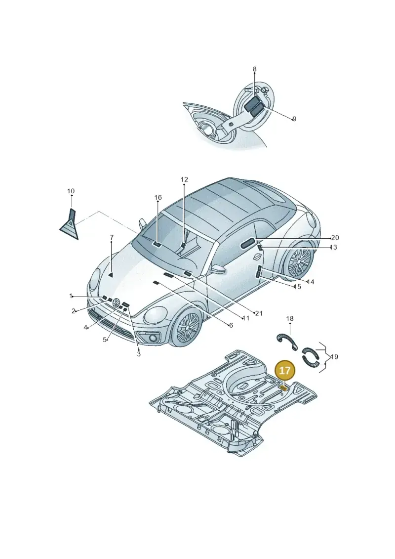 1K0010617A — Volkswagen New beetle cabriolet (2016-2019) diagram 802010000, position 17