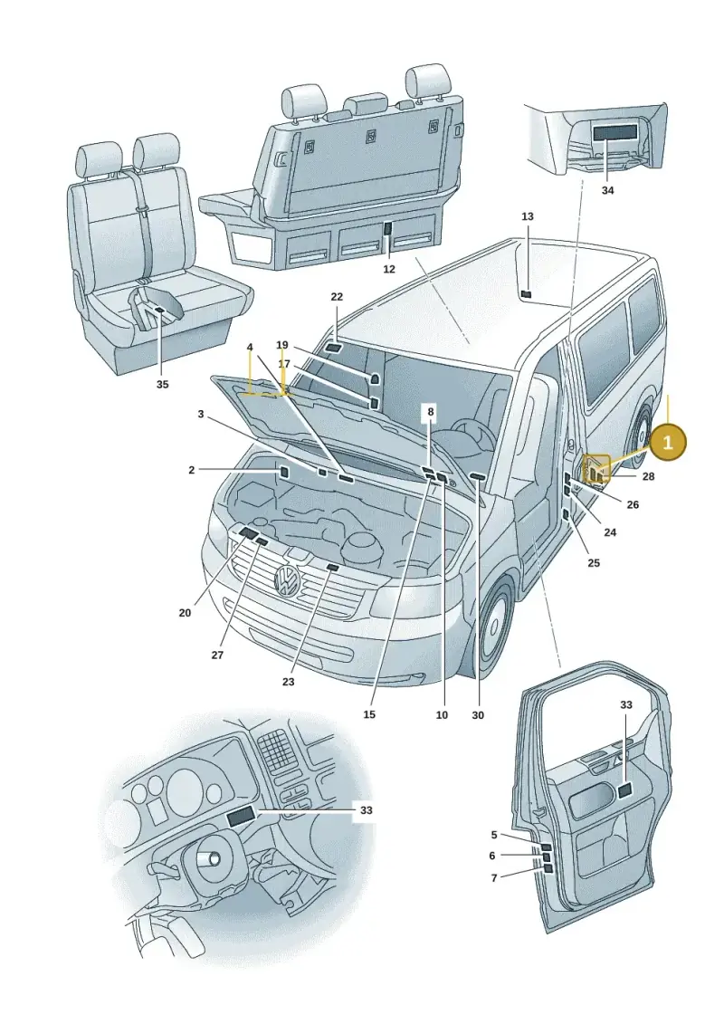 1K0010731K — Volkswagen Caravelle (2019-2024) diagram 7ep010000, position 1