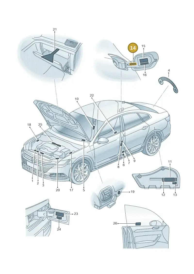 1K0010731K — Volkswagen Arteon (2017-2023) diagram 828010000, position 14