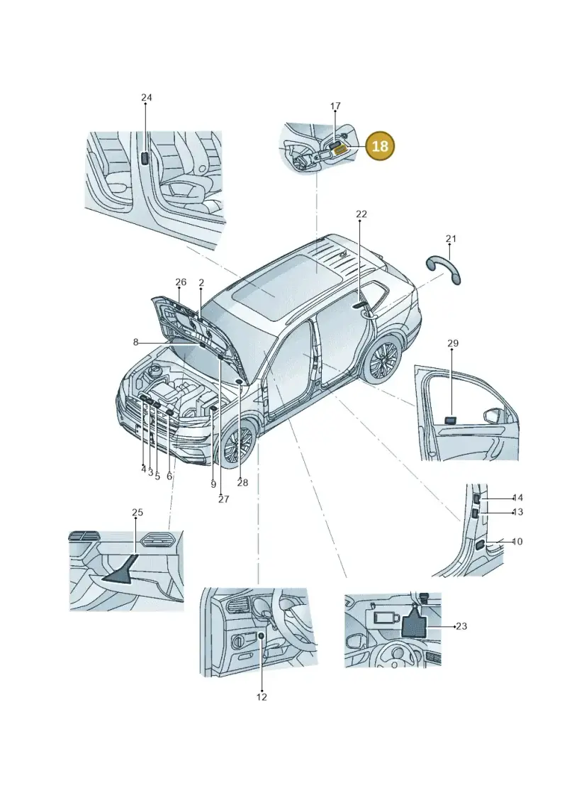 1K0010731K — Volkswagen Tiguan 2.0 4Motion (2017-2024) diagram 833010000, position 18