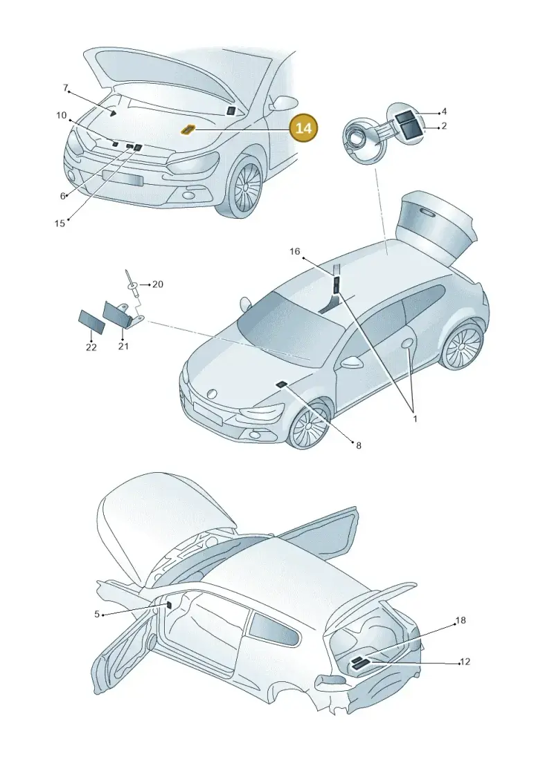 1K0010758 — Volkswagen Scirocco 2.0 (2014-2017) diagram 651010000, position 14