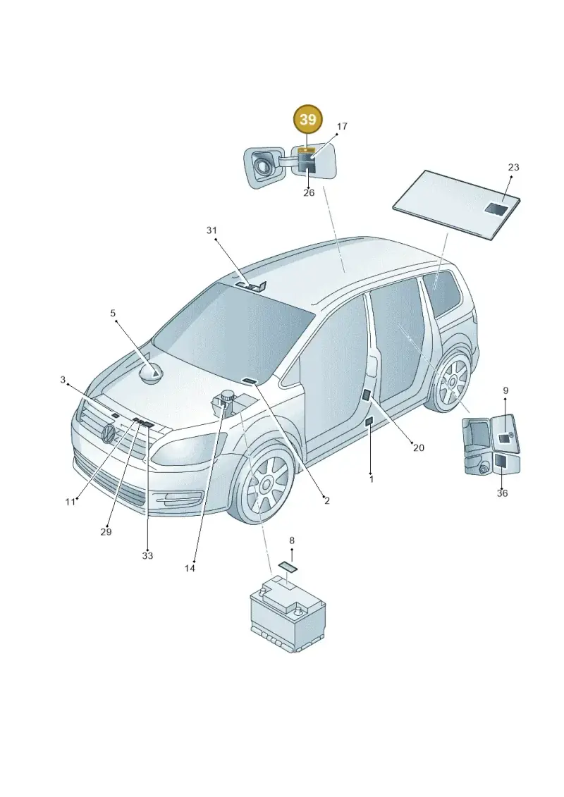 1K0010763C — Volkswagen Sharan Blue Motion (2010-2015) diagram 689010000, position 39