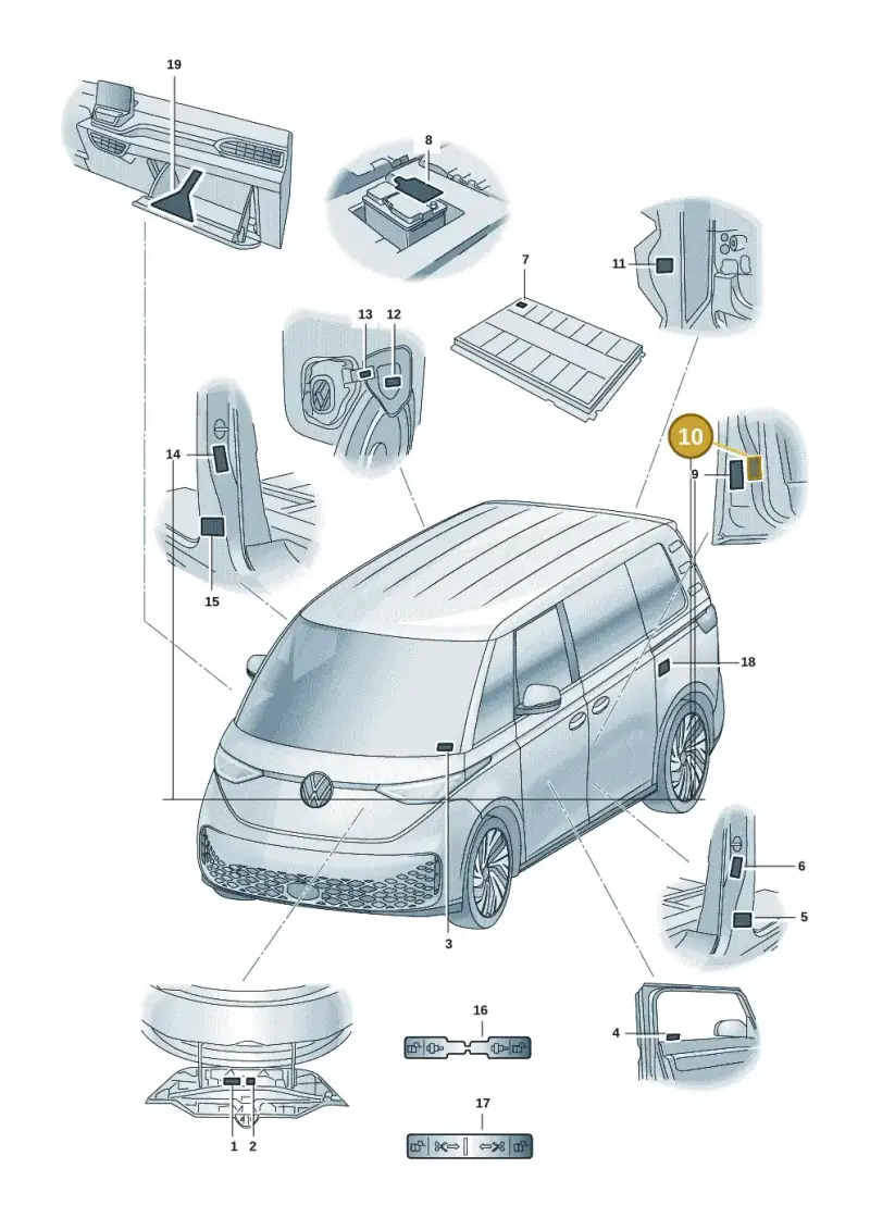 1K0010833P — Volkswagen ID.Buzz (2022-) diagram 15a010000, position 10