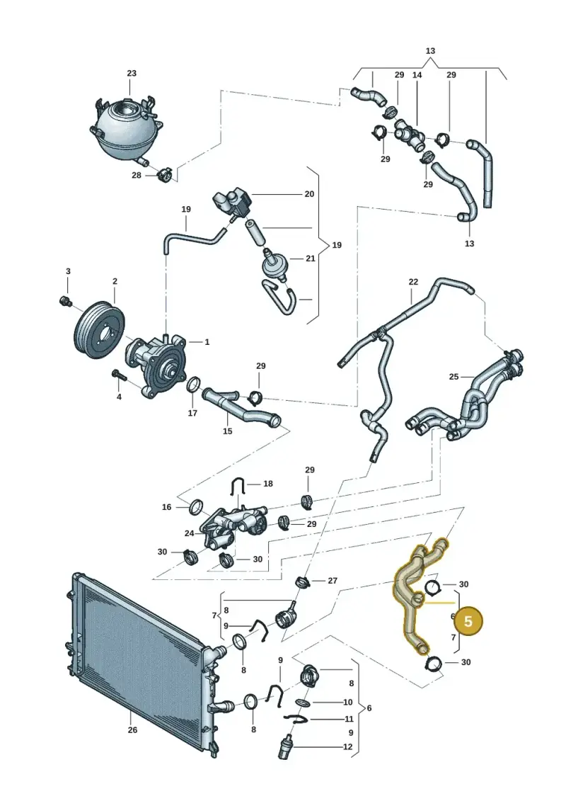 1K0121049CF — Volkswagen Beetle (2016-2019) diagram 801121051, position 5