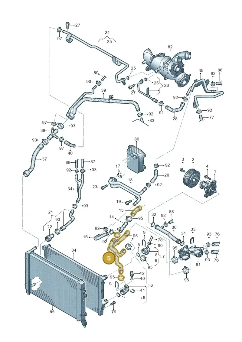 1K0121049CG — Volkswagen Golf Cabriolet (2011-2016) diagram 625121130, position 5
