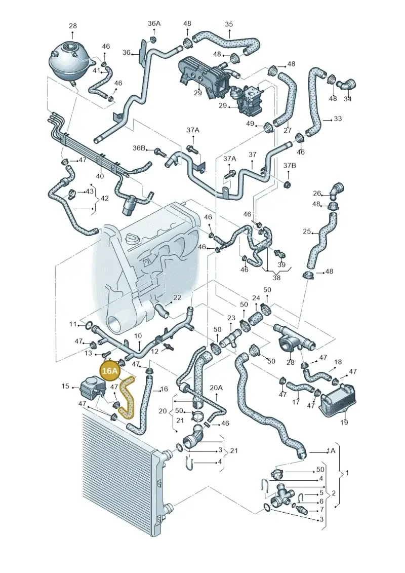 1K0121058AD — Volkswagen Passat estate (2008-2011) diagram 409121400, position 16A