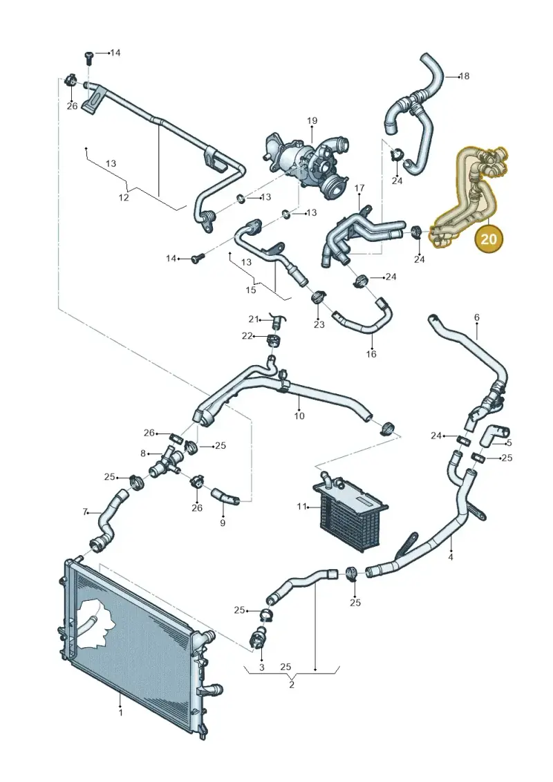 1K0121058BC — Volkswagen Jetta (2013-2014) diagram 789121013, position 20