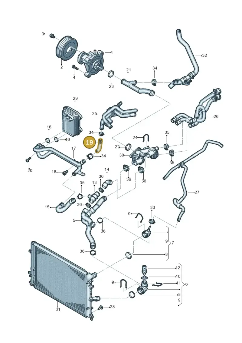 1K0121058BC — Volkswagen Jetta 1.6 (2014-2018) diagram 789121020, position 19