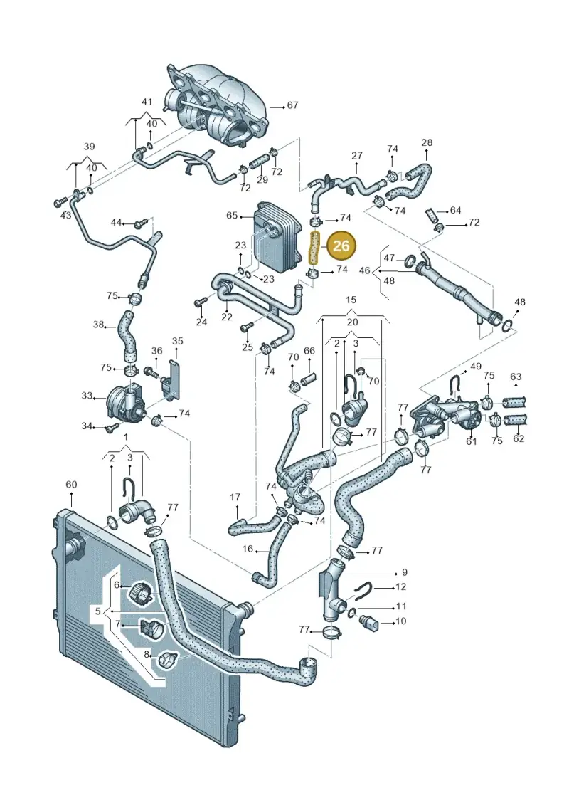 1K0121058BH — Volkswagen Sharan Blue Motion (2010-2015) diagram 689121200, position 26