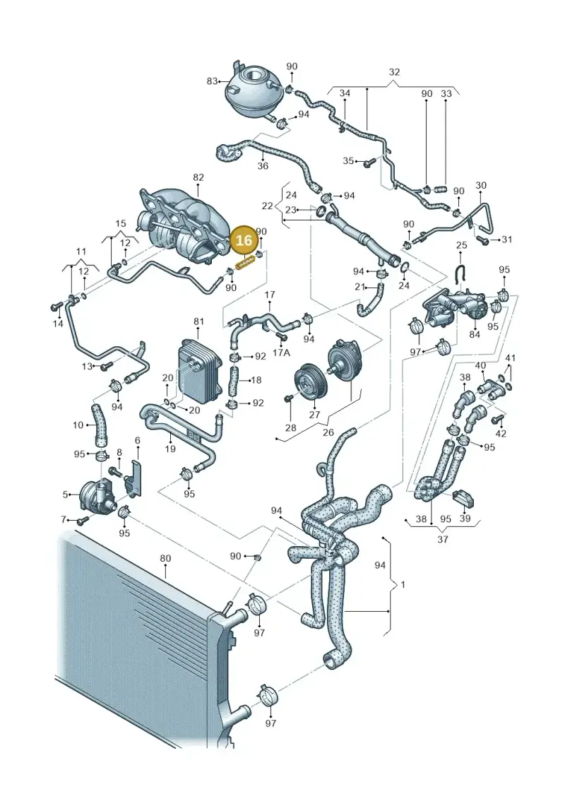 1K0121058BR — Volkswagen Polo (2012-2014) diagram 672121350, position 16