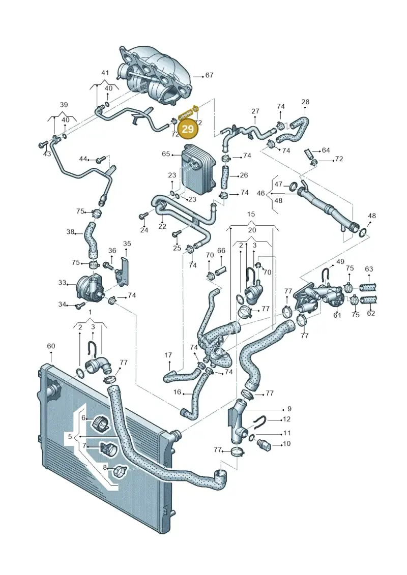 1K0121058BR — Volkswagen Sharan Blue Motion (2010-2015) diagram 689121200, position 29