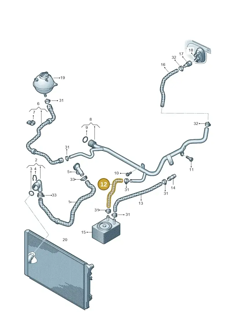 1K0121058C — Audi A3/S3/Sportb./qu. 08 (2007-) diagram 412121460, position 12