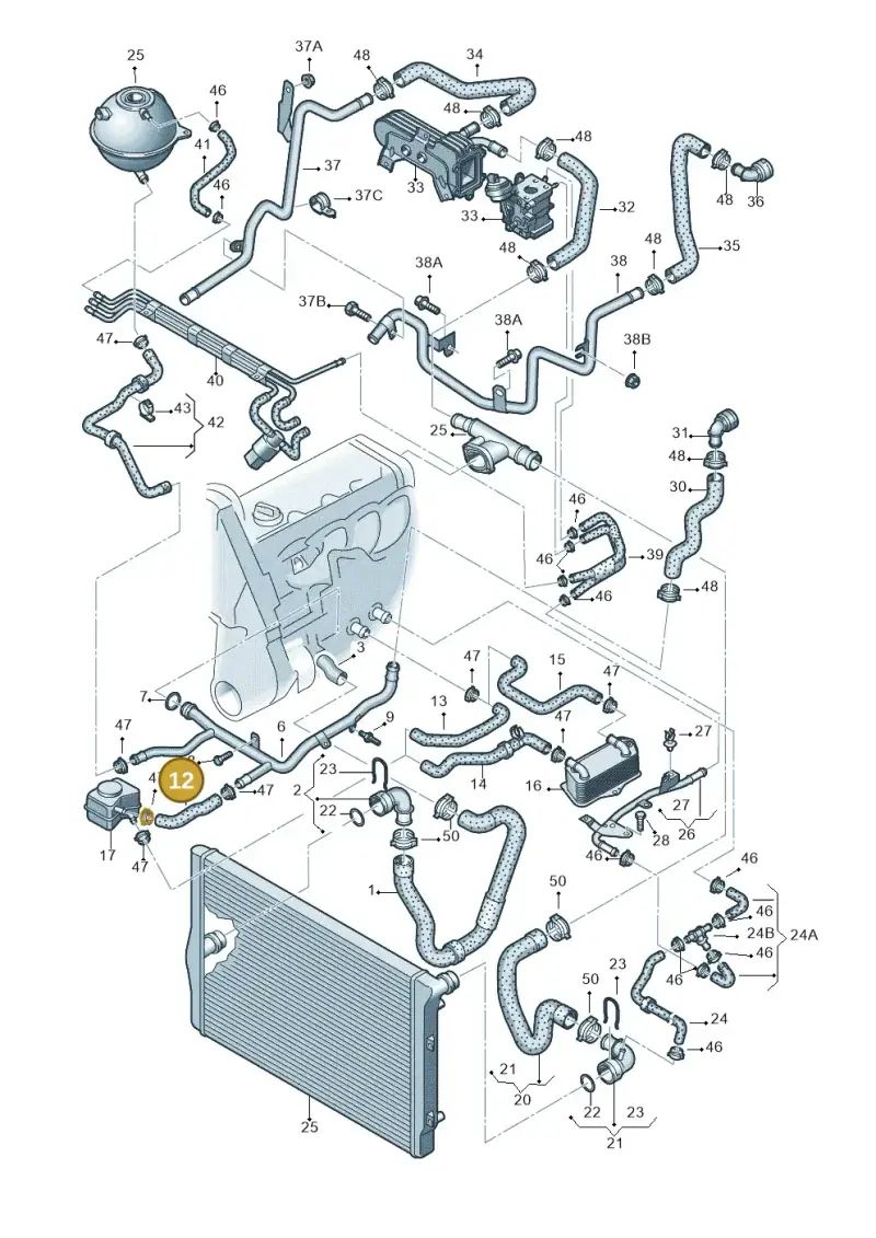 1K0121058P — Volkswagen Touran 1.9 (2008-2010) diagram 409121450, position 12