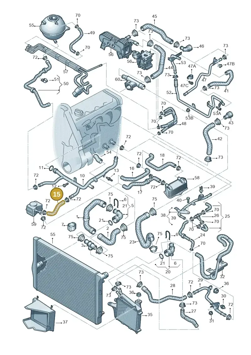 1K0121058P — Volkswagen Passat estate (2008-2011) diagram 460121450, position 15