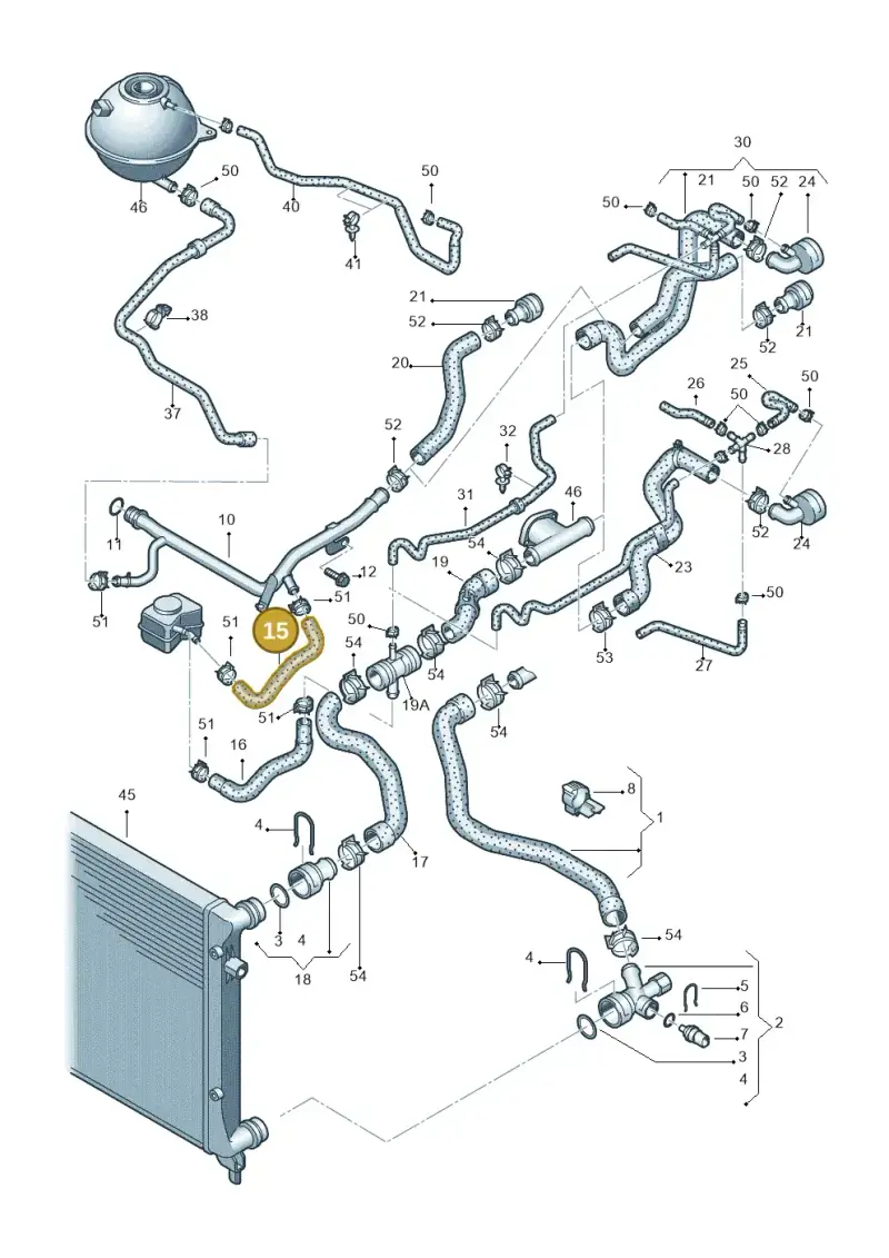 1K0121058S — Volkswagen Caddy panel van (2008-2010) diagram 409121180, position 15