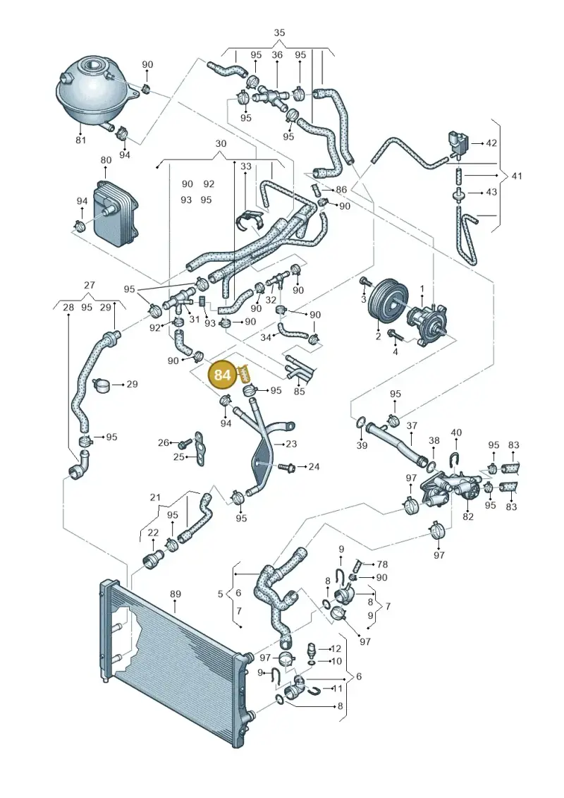1K0121063S — Volkswagen New beetle (2011-2016) diagram 649121100, position 84