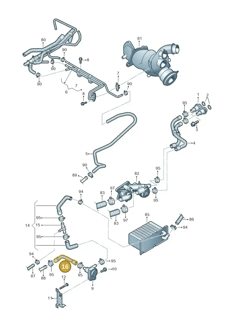 1K0121063S — Volkswagen Polo (2012-2014) diagram 672121170, position 16