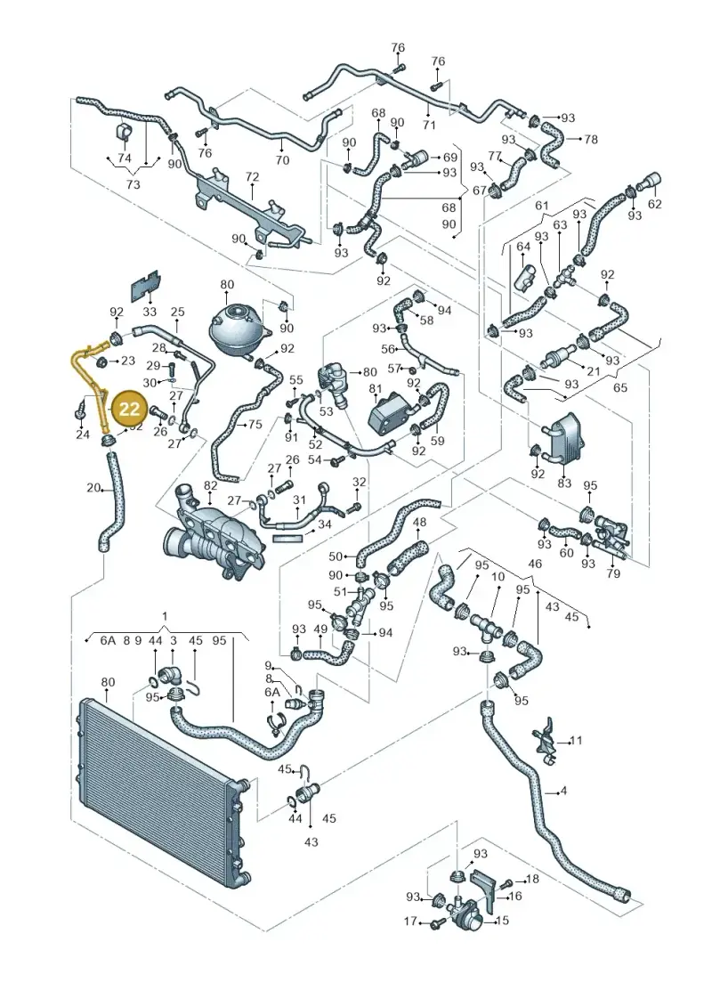 1K0121070AQ — Volkswagen Jetta (2008-2011) diagram 625121300, position 22