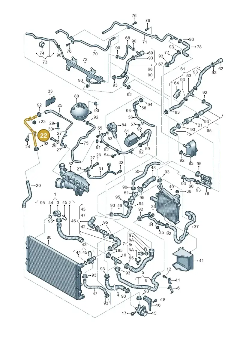 1K0121070AQ — Volkswagen Scirocco 2.0 (2014-2017) diagram 649121340, position 22