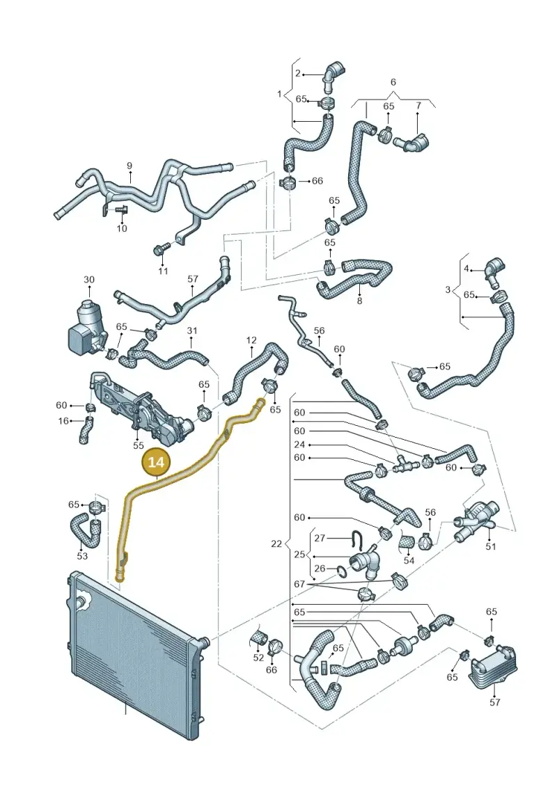 1K0121070BR — Volkswagen Caddy kombi (2015-2020) diagram 866121380, position 14