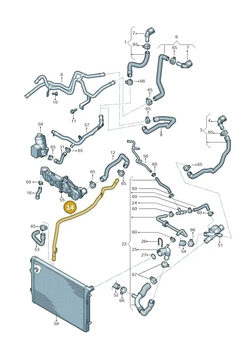 1K0121070BR — Volkswagen Caddy kombi (2015-2020) diagram 866121360, position 14