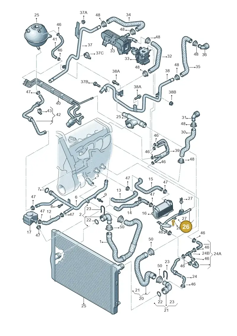 1K0121070F — Volkswagen Touran 1.9 (2008-2010) diagram 409121450, position 26