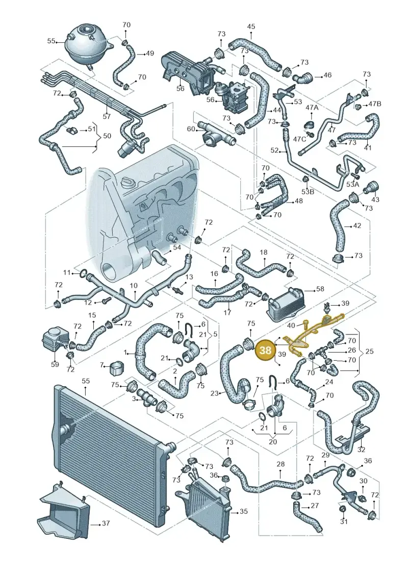 1K0121070F — Volkswagen Passat estate (2008-2011) diagram 460121450, position 38