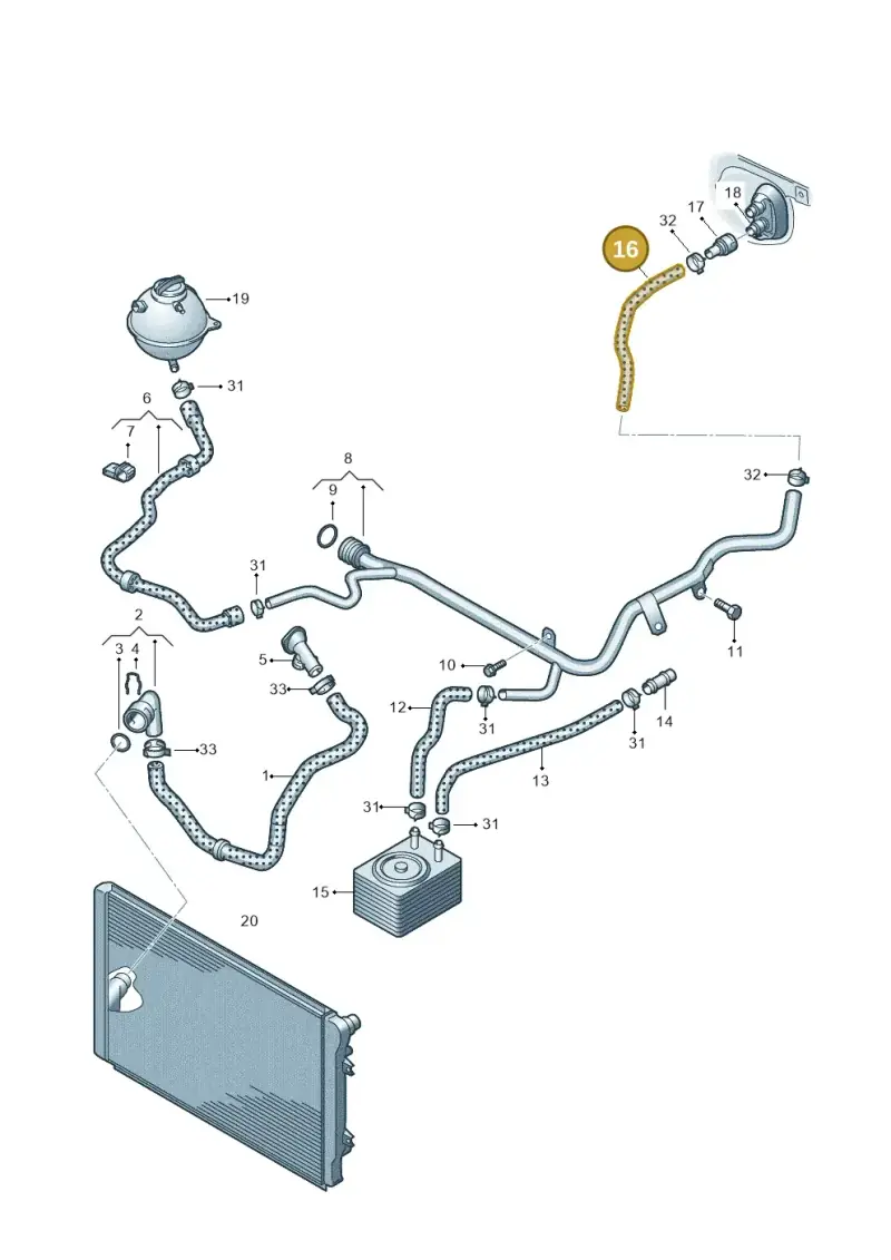 1K0121073P — Audi A3/S3/Sportb./qu. 08 (2007-) diagram 412121460, position 16