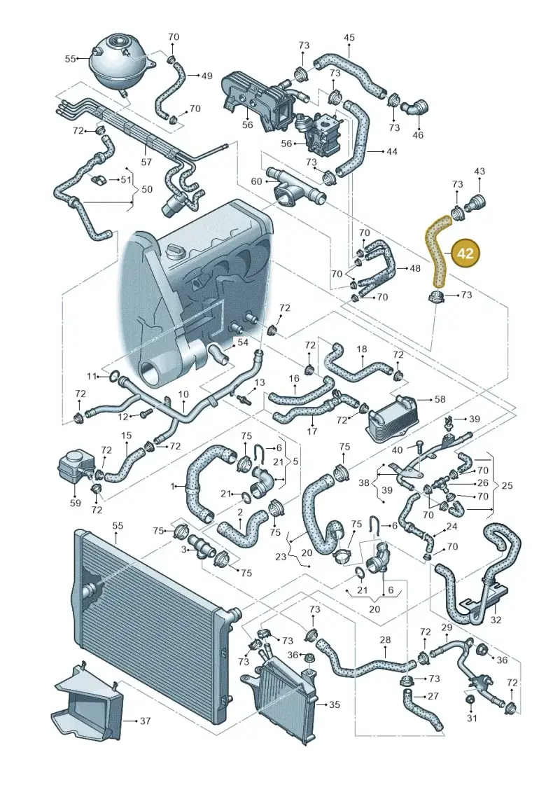1K0121073P — SEAT ALTEA (2004-2006) diagram 420121450, position 42