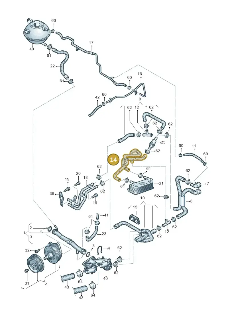 1K0121086AL — Volkswagen Golf estate (2009-2013) diagram 625121160, position 14