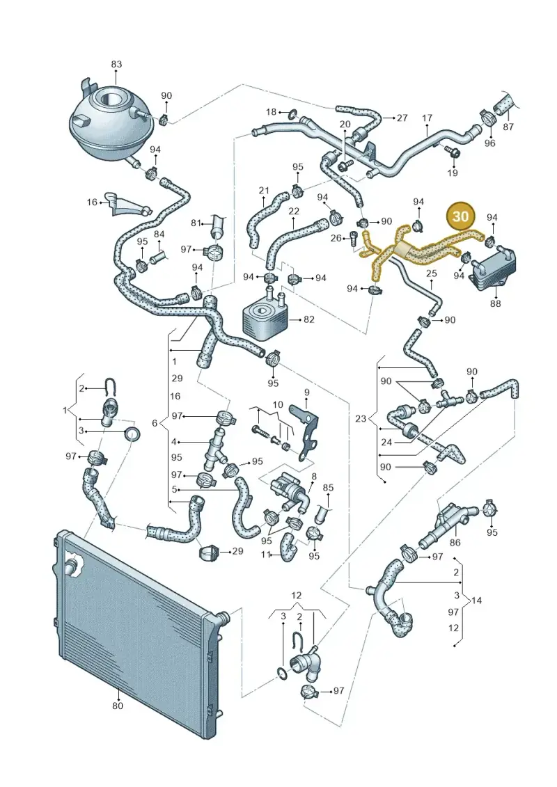 1K0121086BC — Volkswagen Golf Plus 1.6 (2009-2011) diagram 649121580, position 30