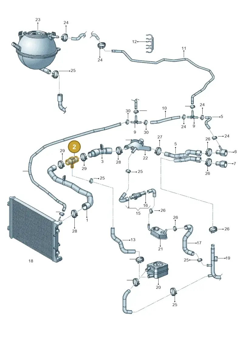 1K0121087AE — Volkswagen Jetta 2.0 (2015-2015) diagram 692121330, position 2