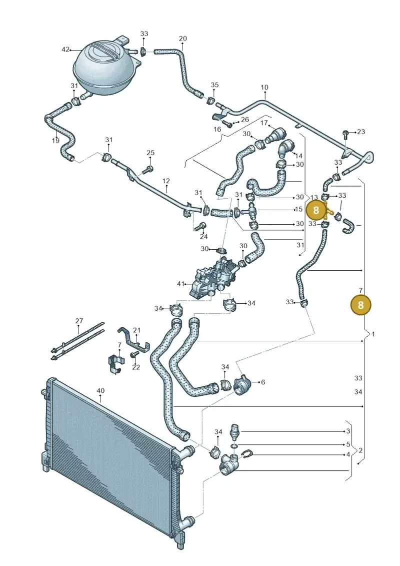 1K0121087B — Volkswagen Caddy Maxi Kombi (2020-2024) diagram 866121300, position 8