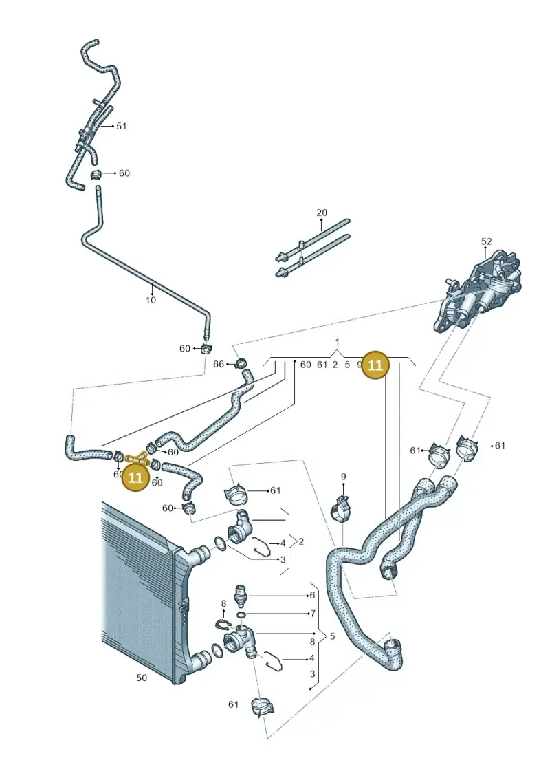 1K0121087B — Volkswagen Tiguan 2.0 (2023-) diagram 884122510, position 11