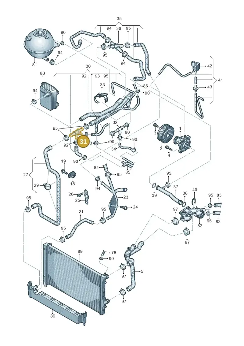 1K0121087P — Volkswagen Polo (2012-2014) diagram 672121160, position 31