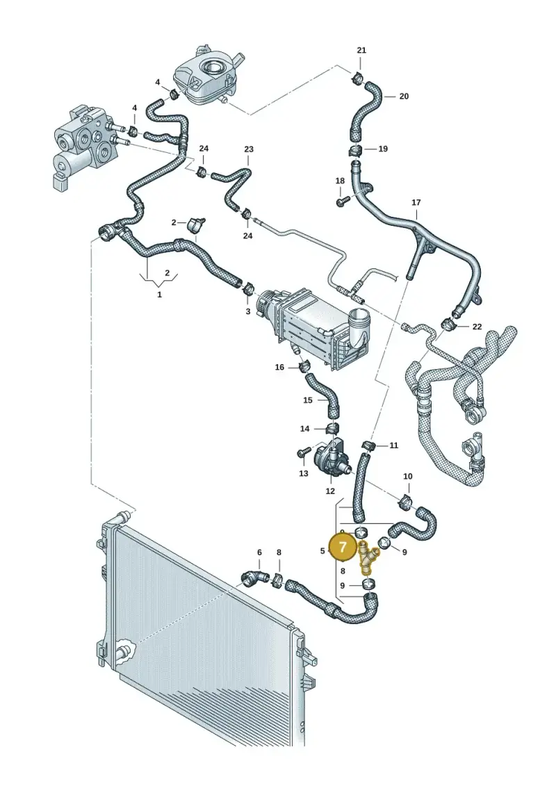 1K0121087Q — Volkswagen Caddy Maxi Kombi (2020-2024) diagram 2ka121305, position 7