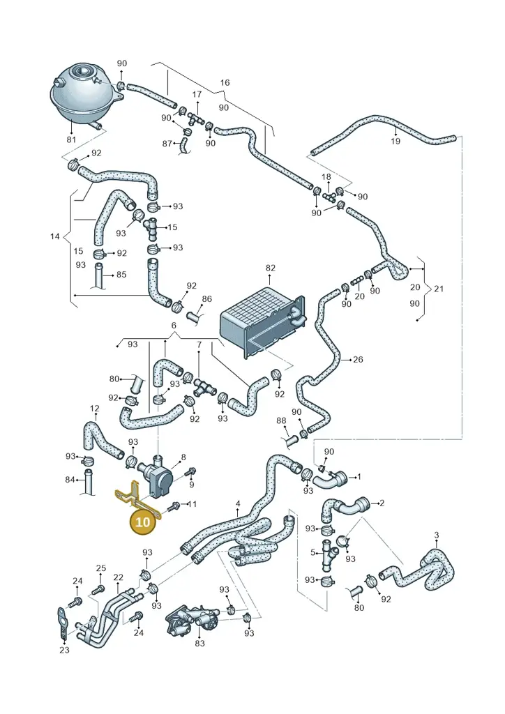 1K0121093AS — Volkswagen Jetta 1.6 (2014-2018) diagram 625121140, position 10